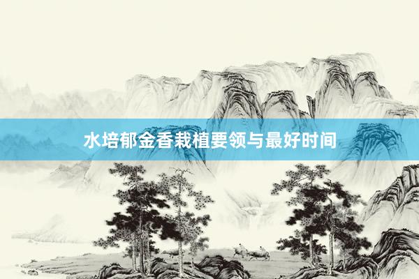 水培郁金香栽植要领与最好时间